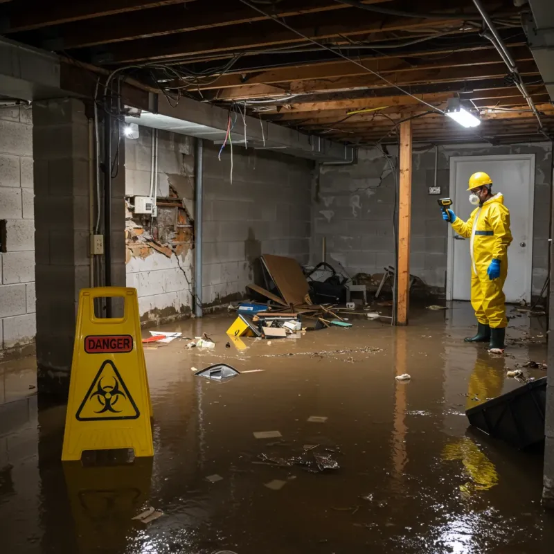 Flooded Basement Electrical Hazard in Ranlo, NC Property